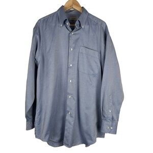 Peter Millar Mens Long Sleeve Button Down Large Blue‎ Check Coastal Preppy